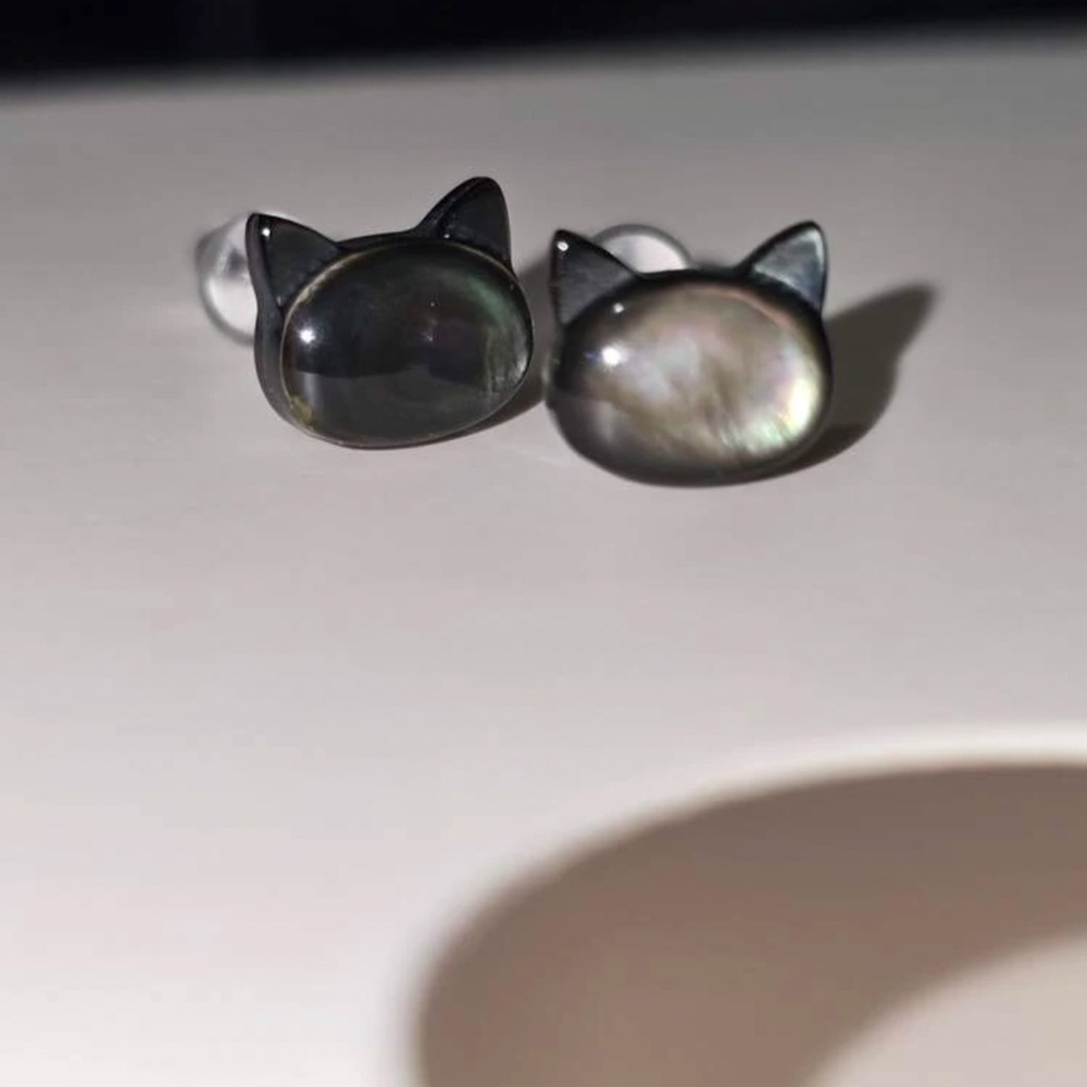 🐈‍⬛ Sterling Silver Cat Studs 🐈‍⬛ - Picture 3 of 5
